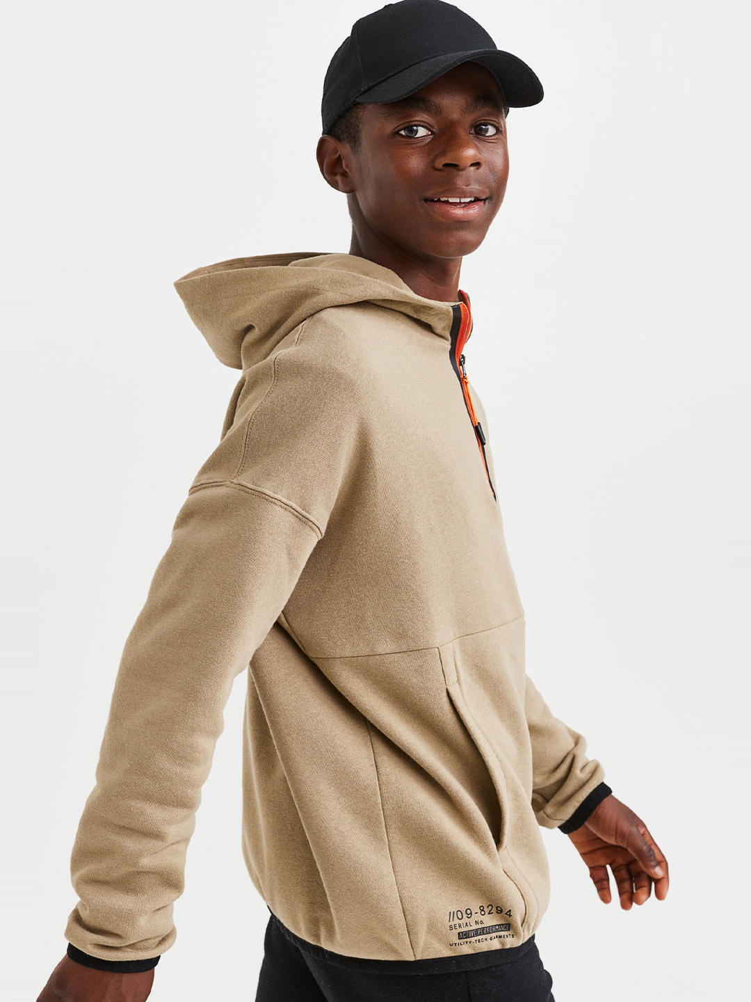

H&M Men Zip-Top Hoodie, Beige