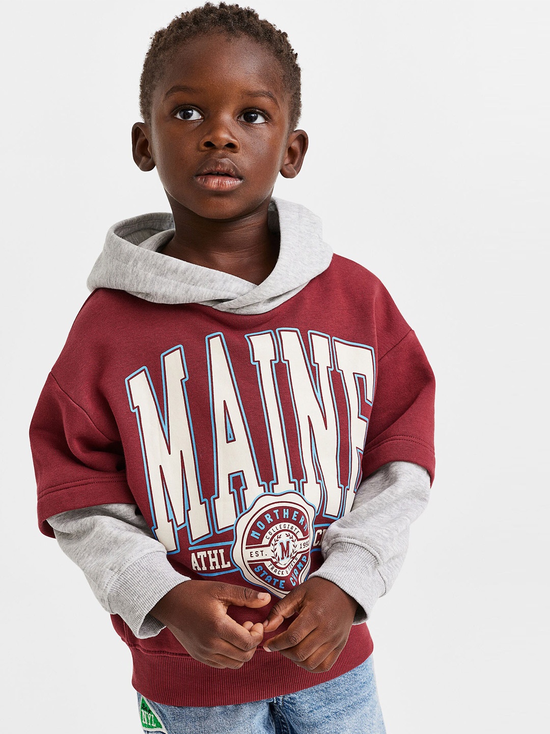 

H&M Boys Printed Hoodie, Red