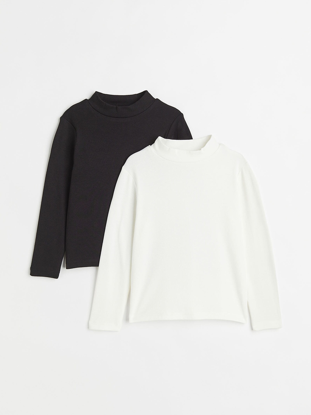 

H&M Girls Black & White 2-Pack Polo-Neck Tops