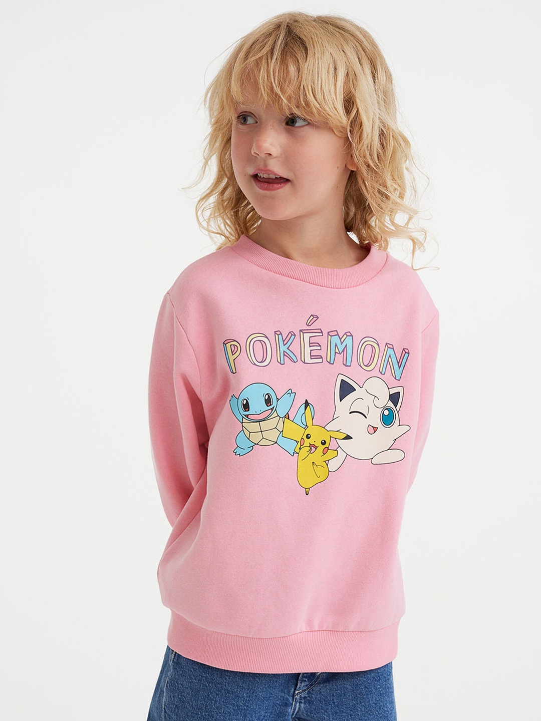 

H&M Girls Pink & Blue Printed Sweatshirt
