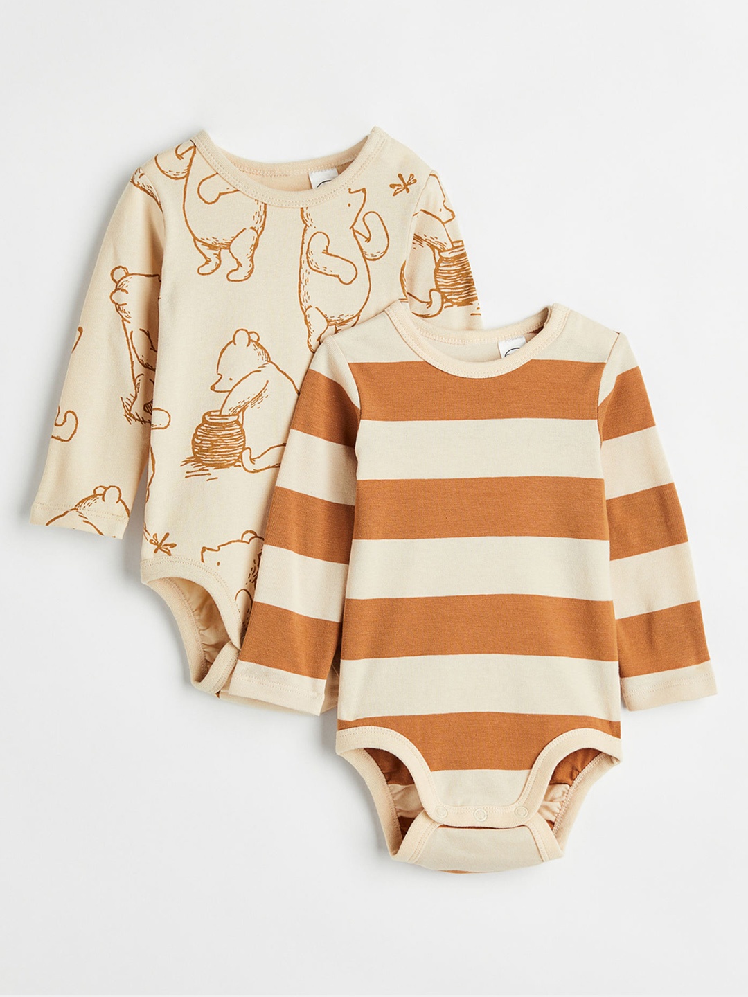 

H&M Infant Boys 2-pack long-sleeved bodysuits, Beige