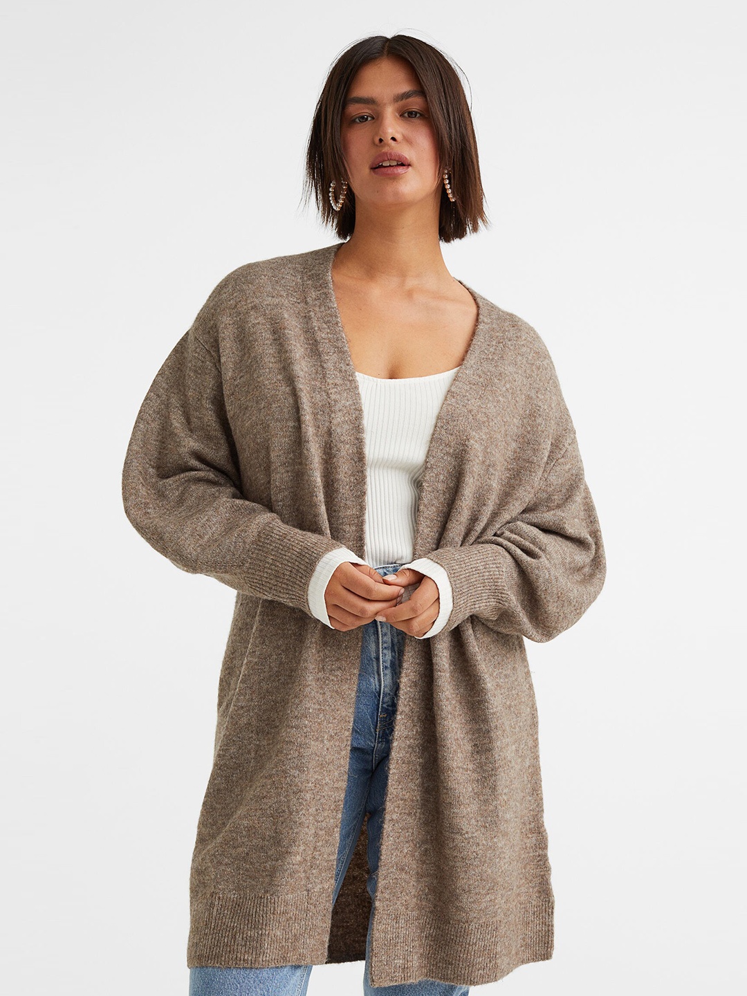 

H&M Women Long Cardigan, Brown
