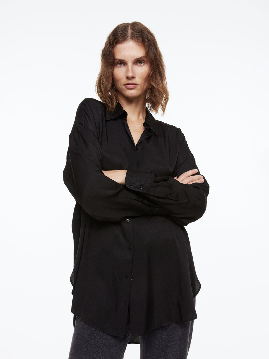 

H&M Oversized Blouse, Black