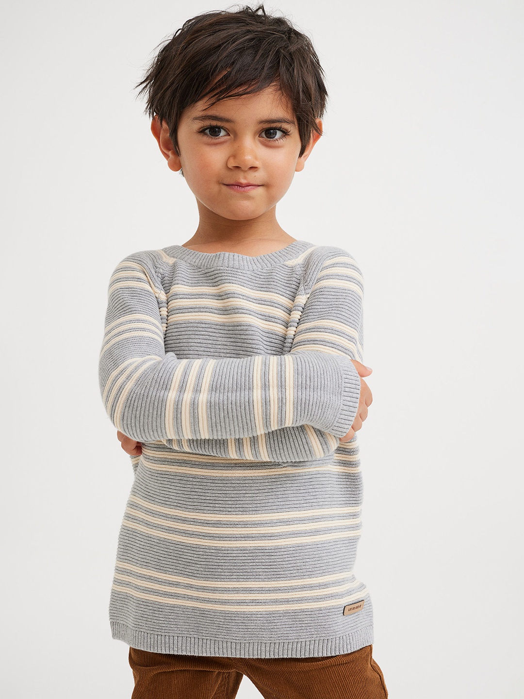 

H&M Boys Grey Jacquard-Knit Jumper