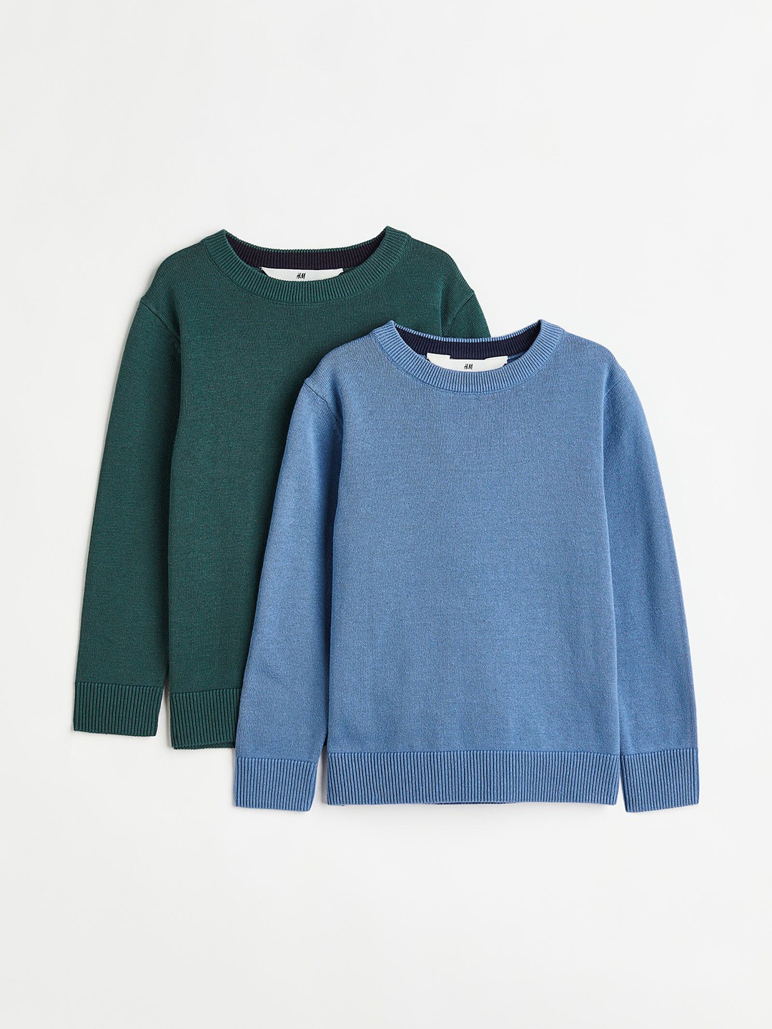 

H&M Boys 2-Pack Cotton Jumpers, Blue