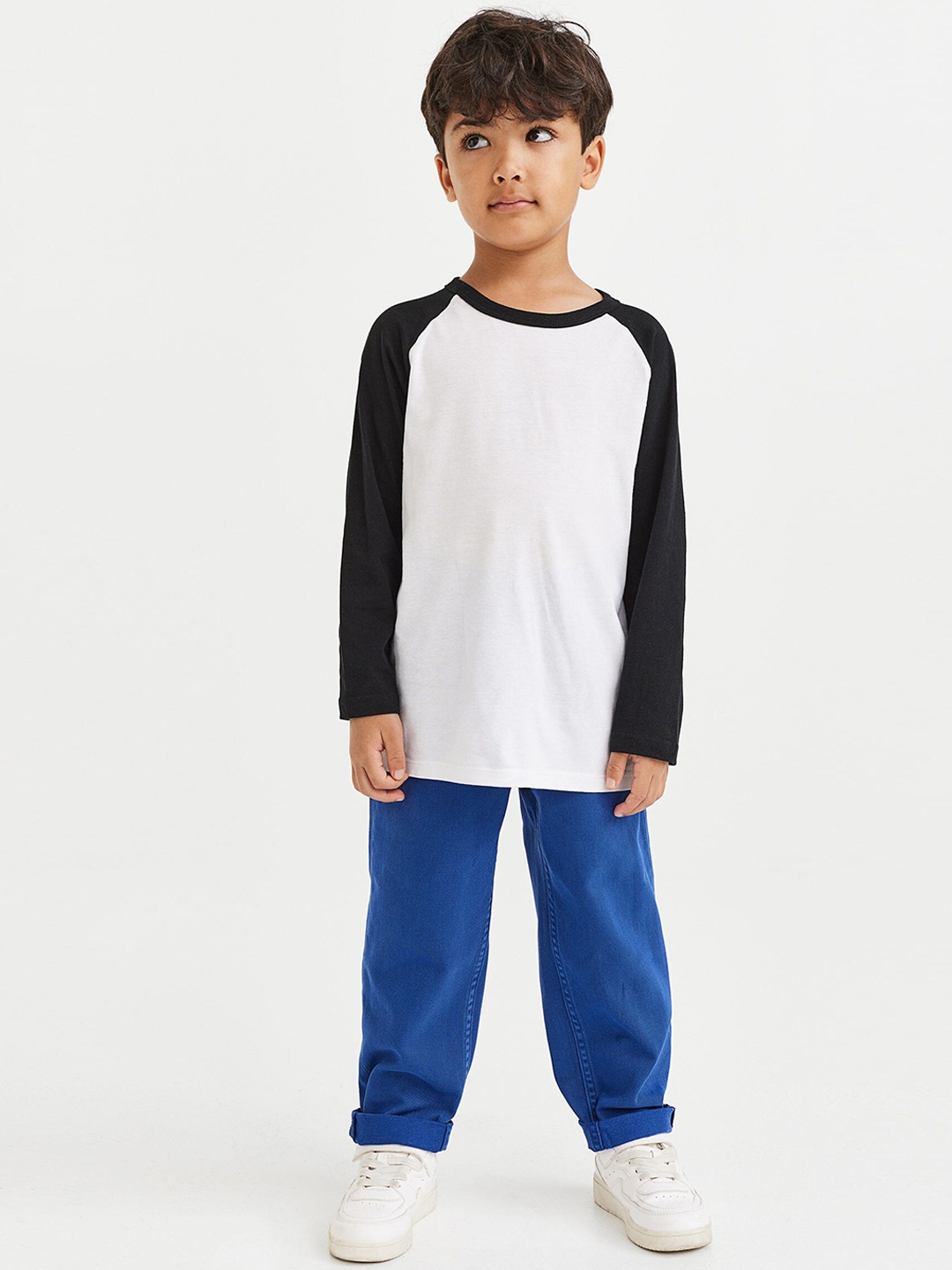 

H&M Boys Solid Loose Fit Twill Trousers, Blue