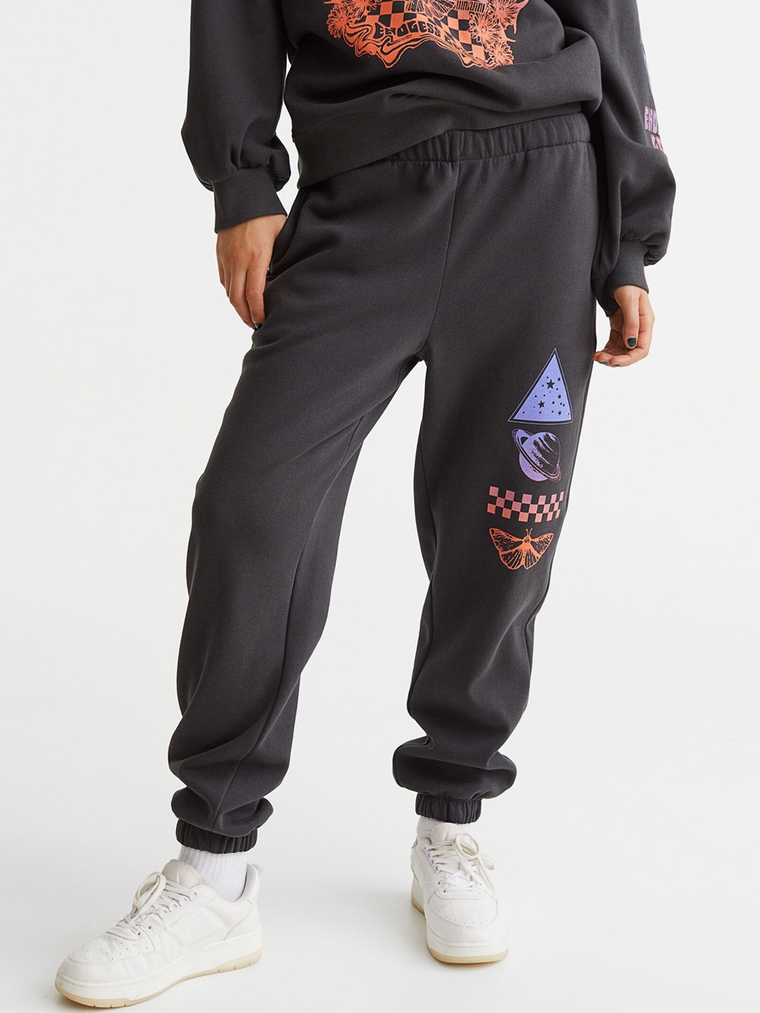 

H&M Women Black Printed Joggers
