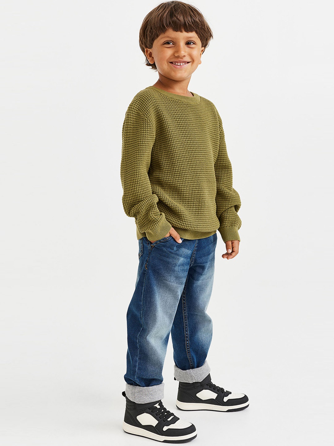 

H&M Boys Lined Denim Joggers, Blue