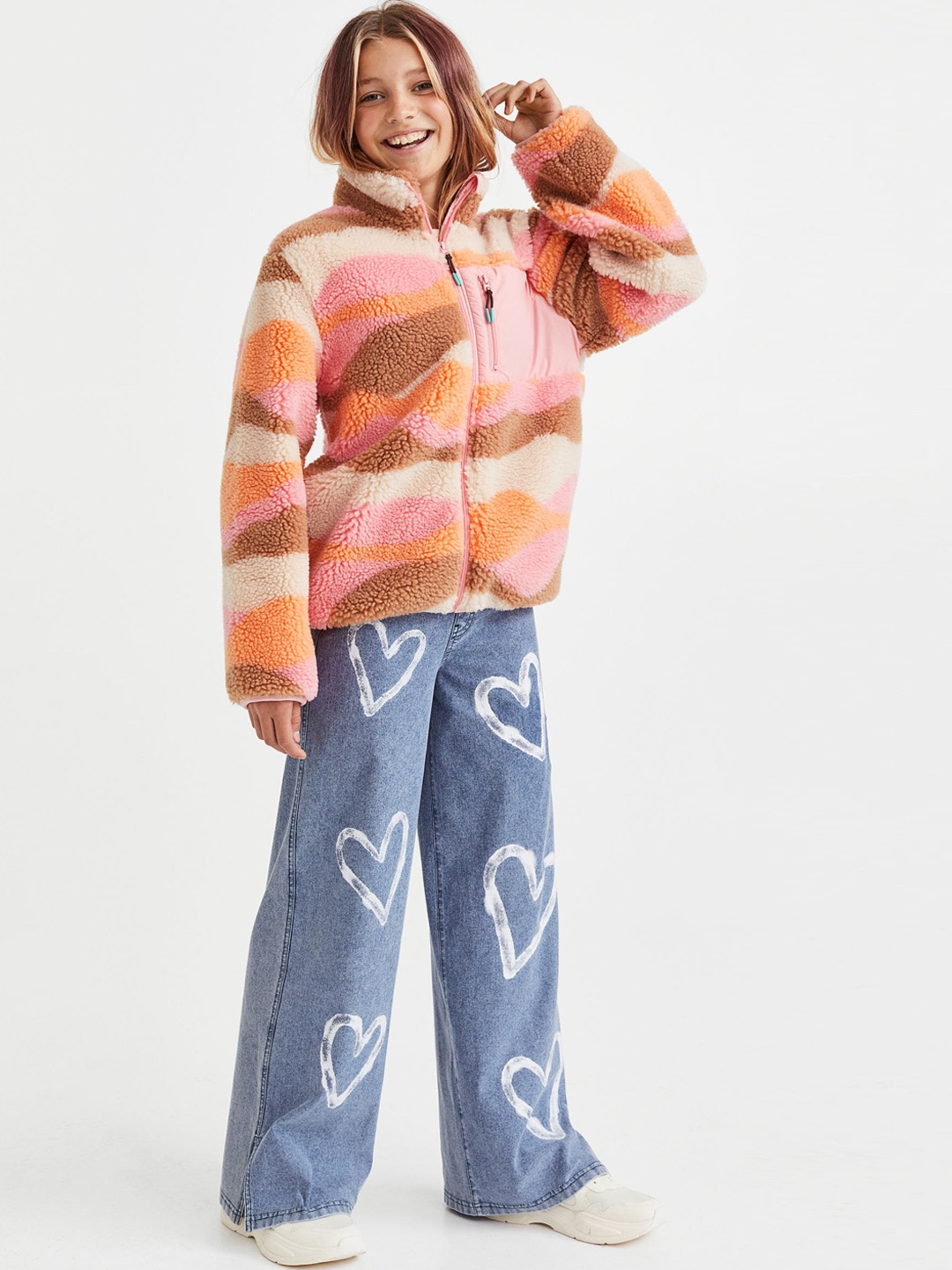 

H&M Girls Wide Fit Trousers, Blue