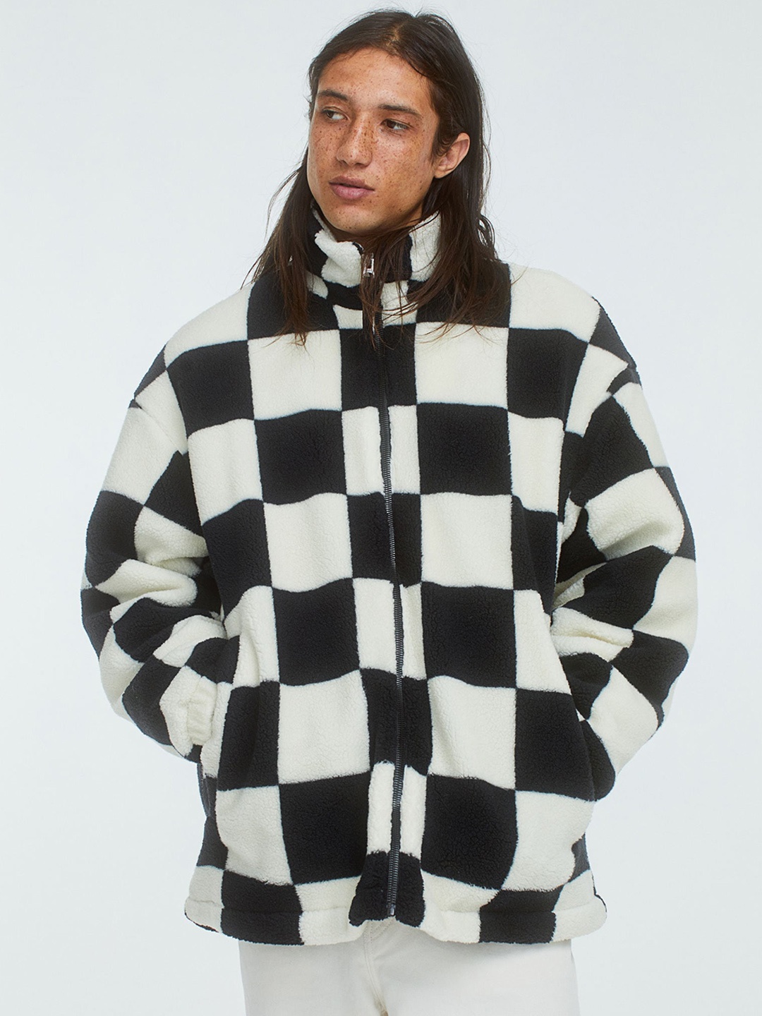

H&M Men Regular Fit Teddy Jacket, Black