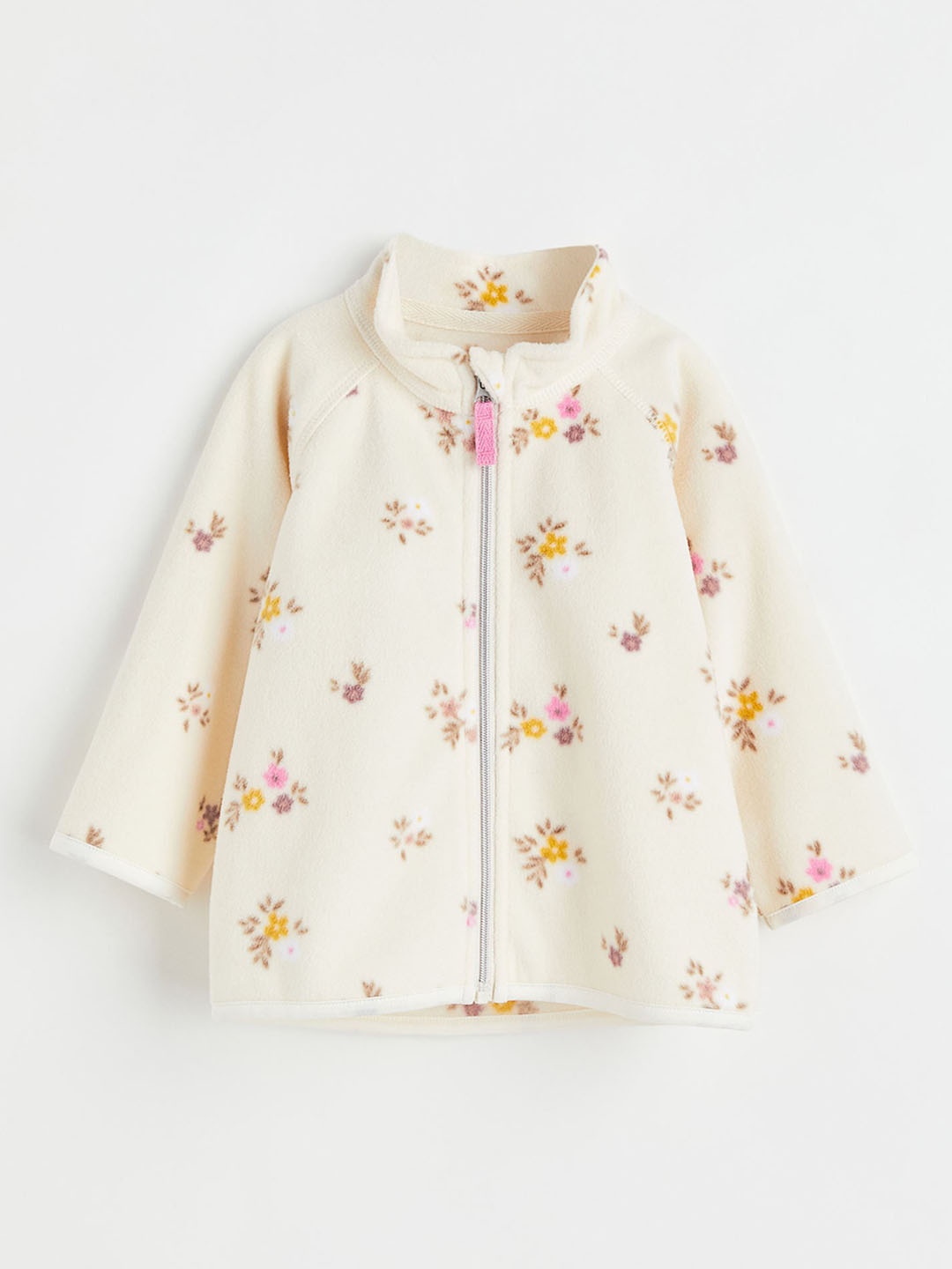 

H&M Girls Patterned Fleece Jacket, Off white