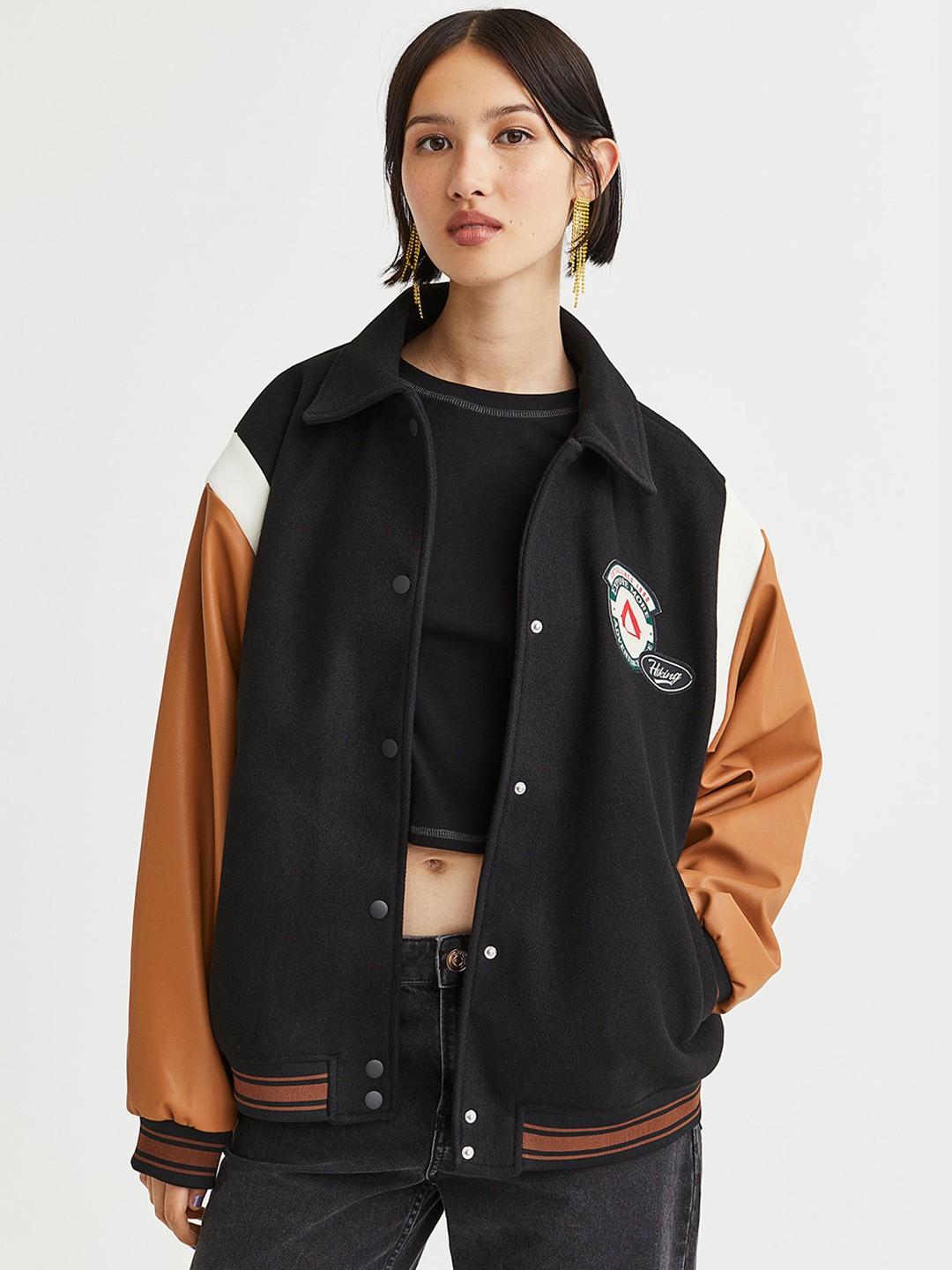 

H&M Woman Baseball jacket, Black