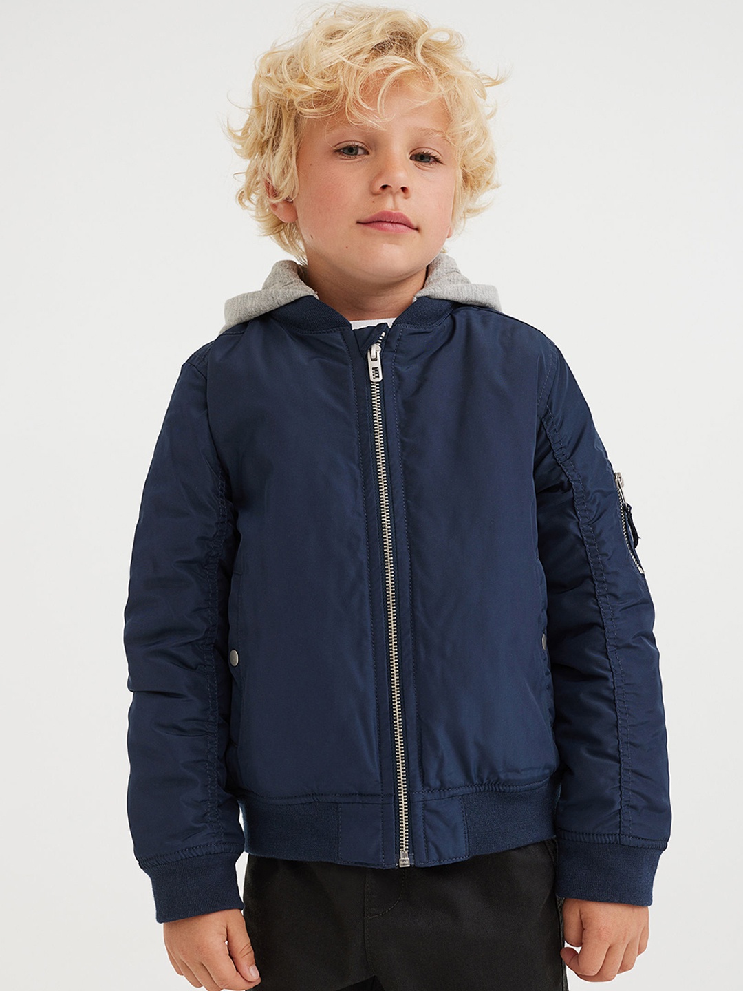 

H&M Boys Oversized Bomber Jacket, Blue