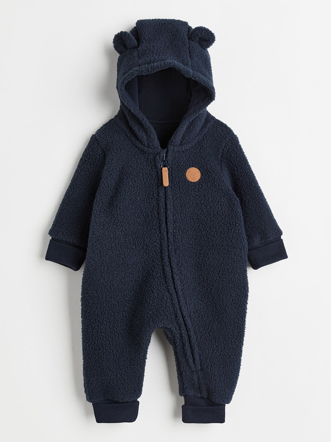 

H&M Boys Blue Hooded Fleece All-In-One Suit Rompers