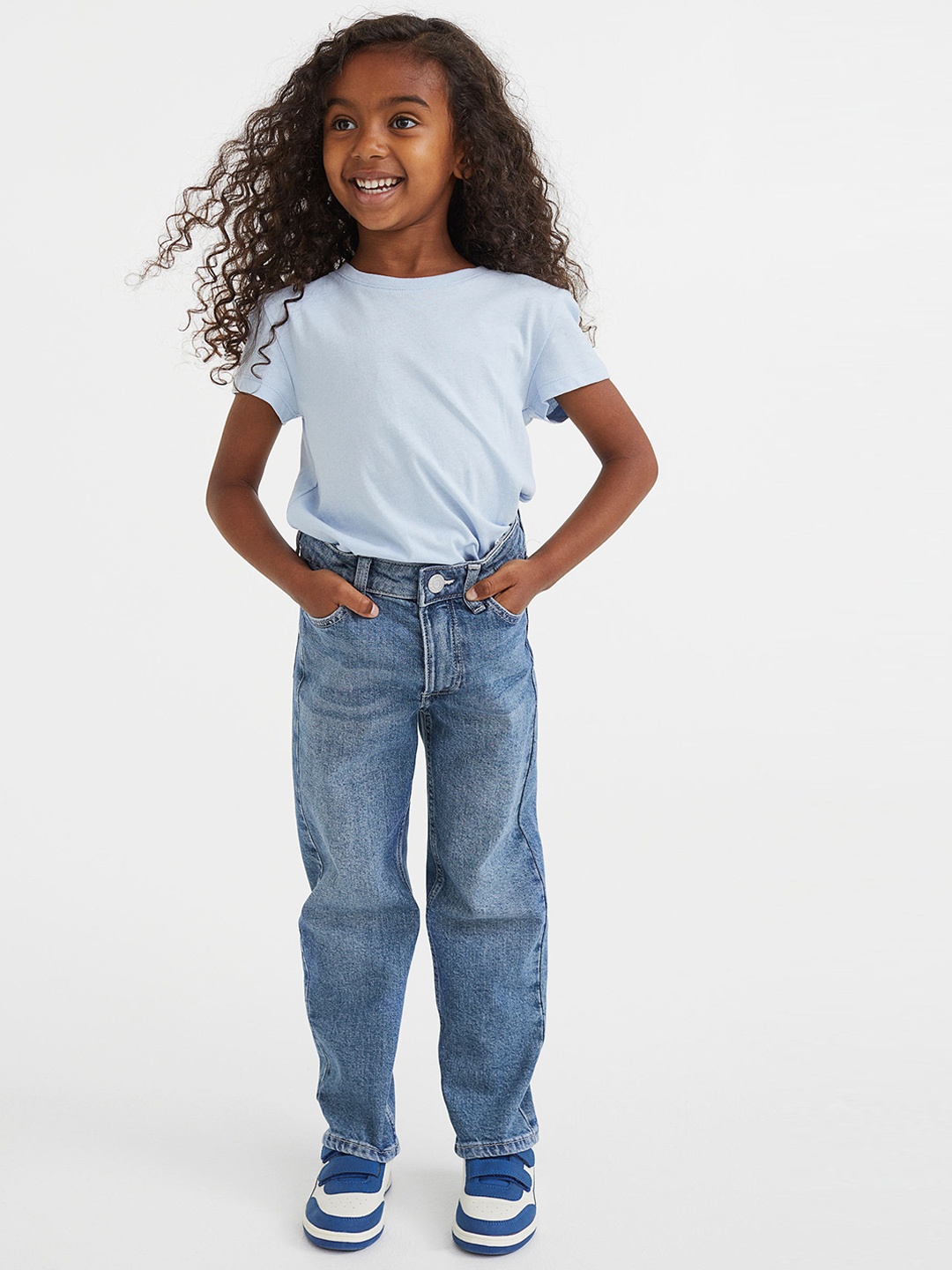 

H&M Kids Girls Comfort Stretch Straight Fit Jeans, Blue