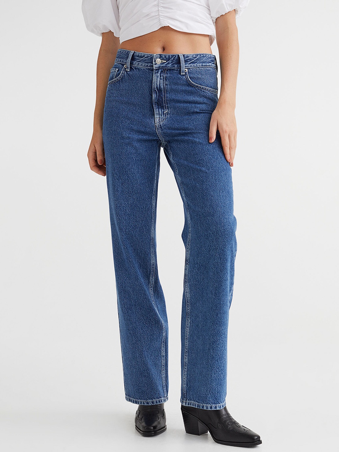 

H&M Women Straight Regular Jeans, Blue