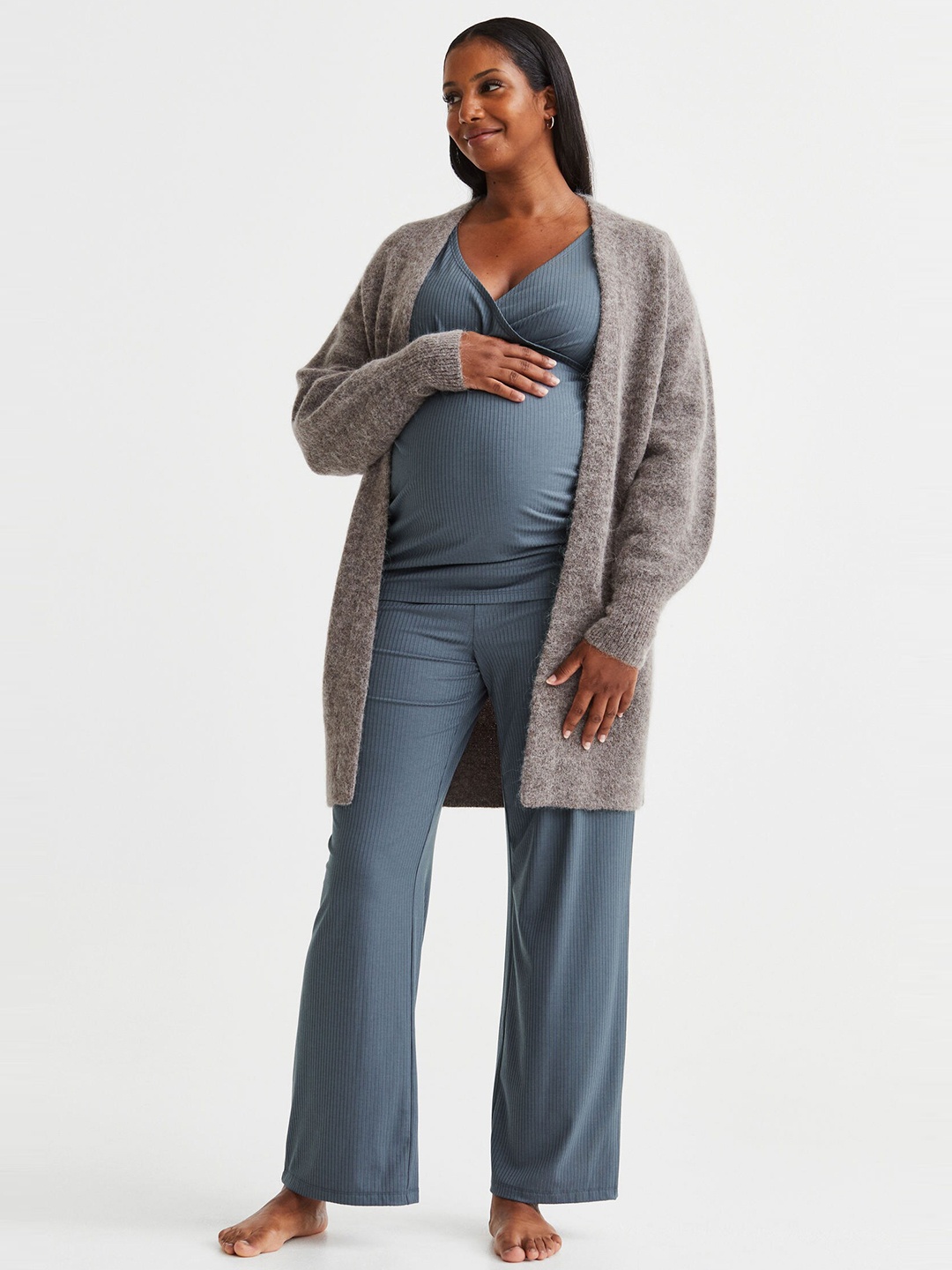 

H&M Mama 2-Piece Top and Trouser Set, Blue