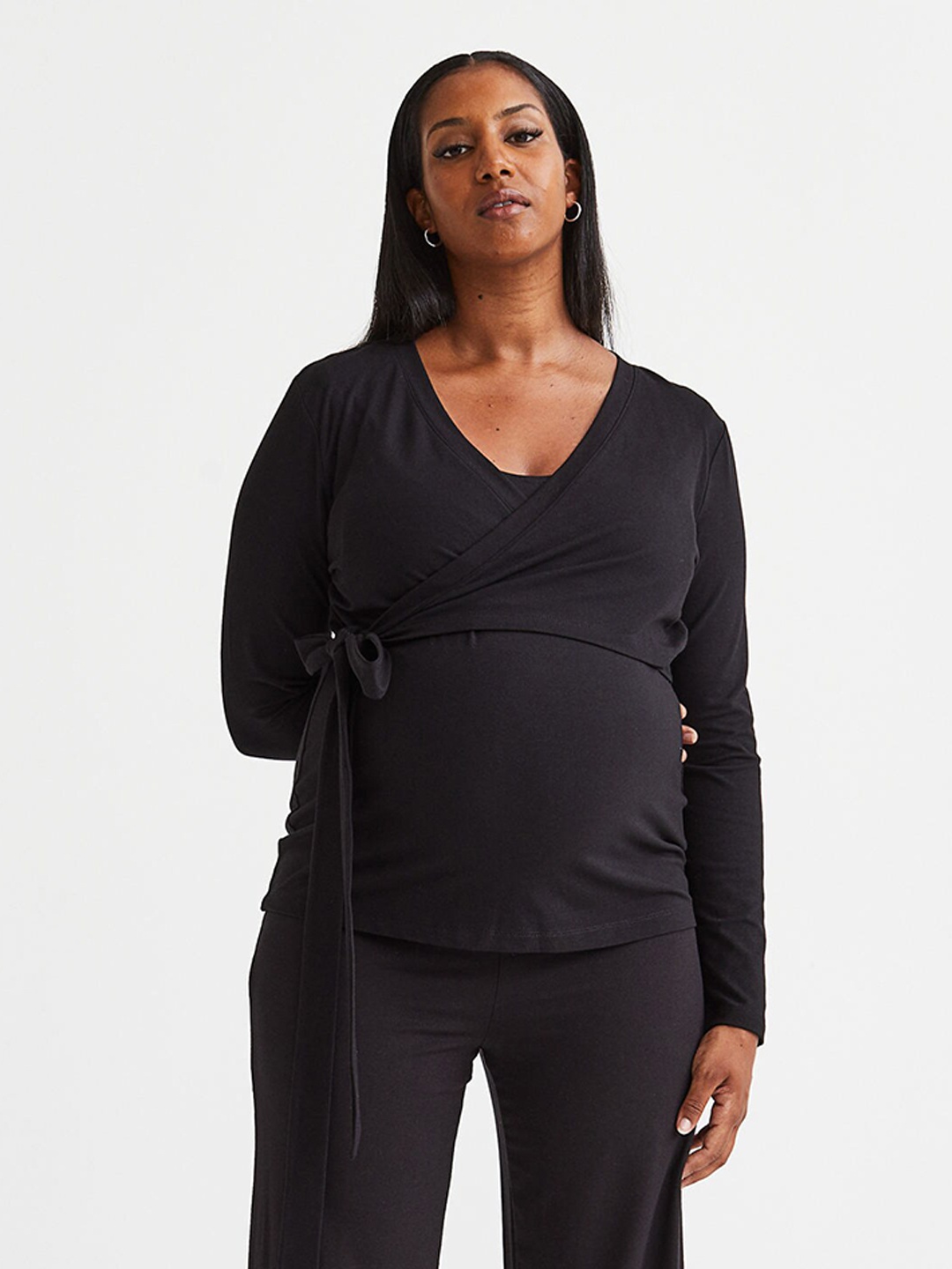 

H&M Women Modal Solid Maternity Top, Black