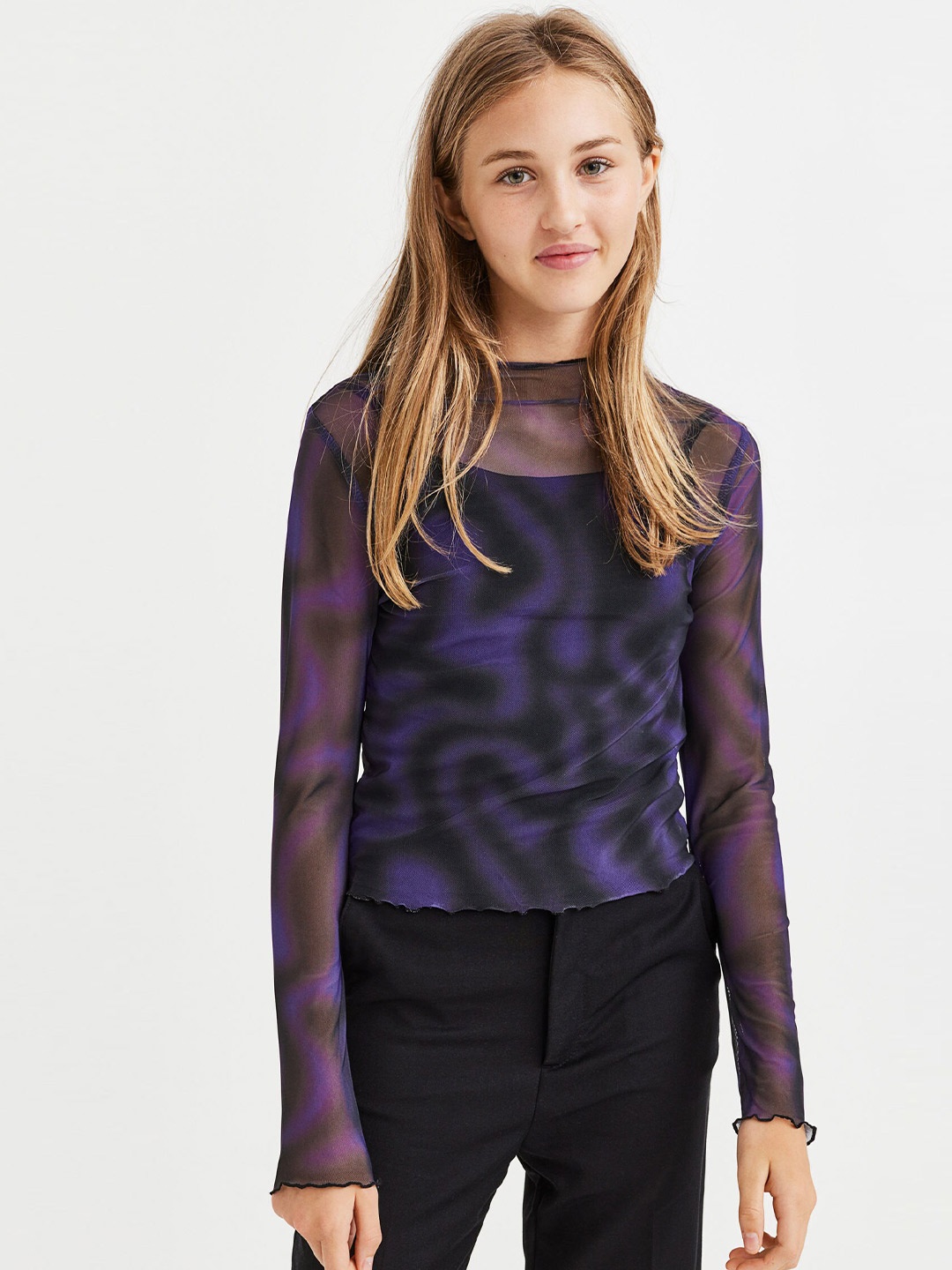 

H&M Girls Purple Striped Top