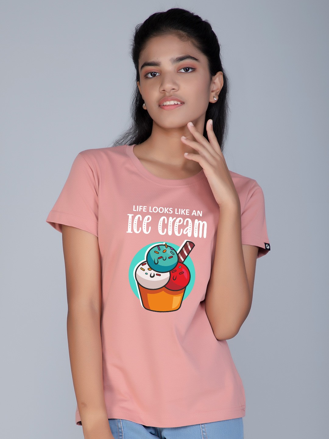

Teeshut Girls Typography Printed Pure Cotton T-shirt, Pink