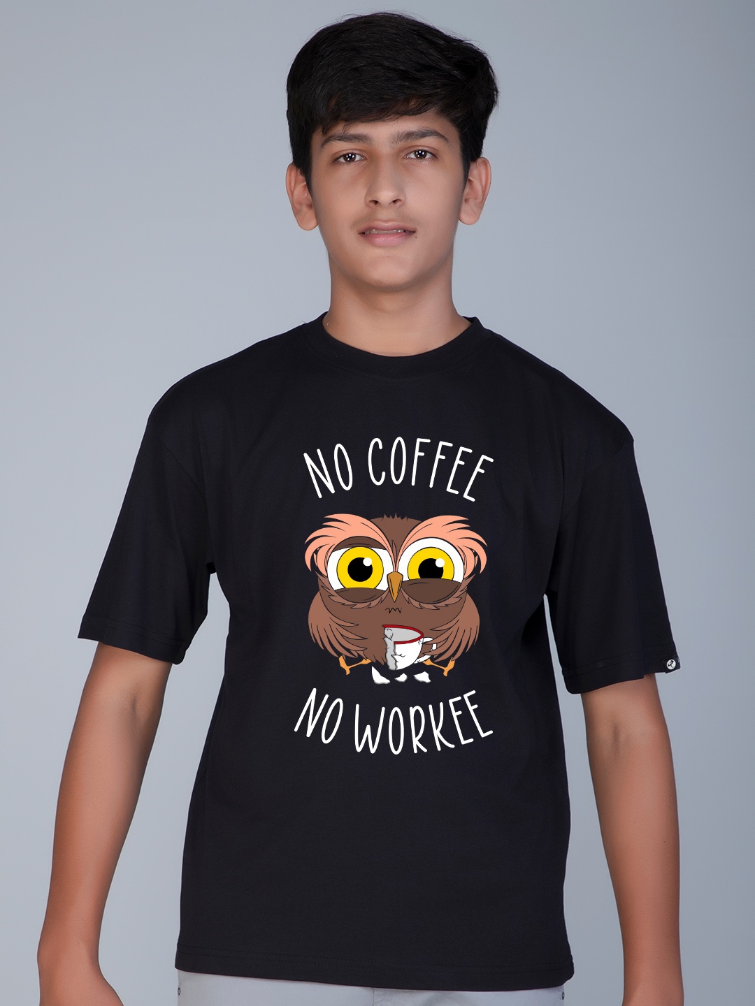 

Teeshut Boys Printed Round Neck Pure Cotton T-shirt, Black