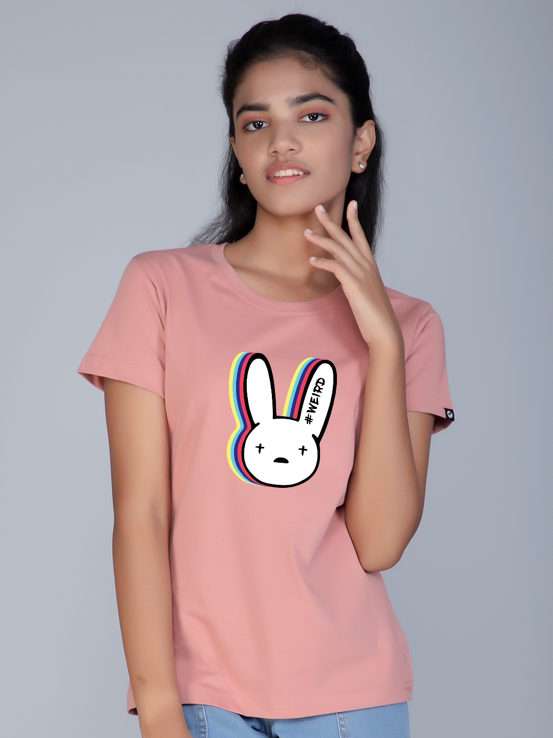 

Teeshut Girls Graphic Printed Round Neck Pure Cotton T-shirt, Pink