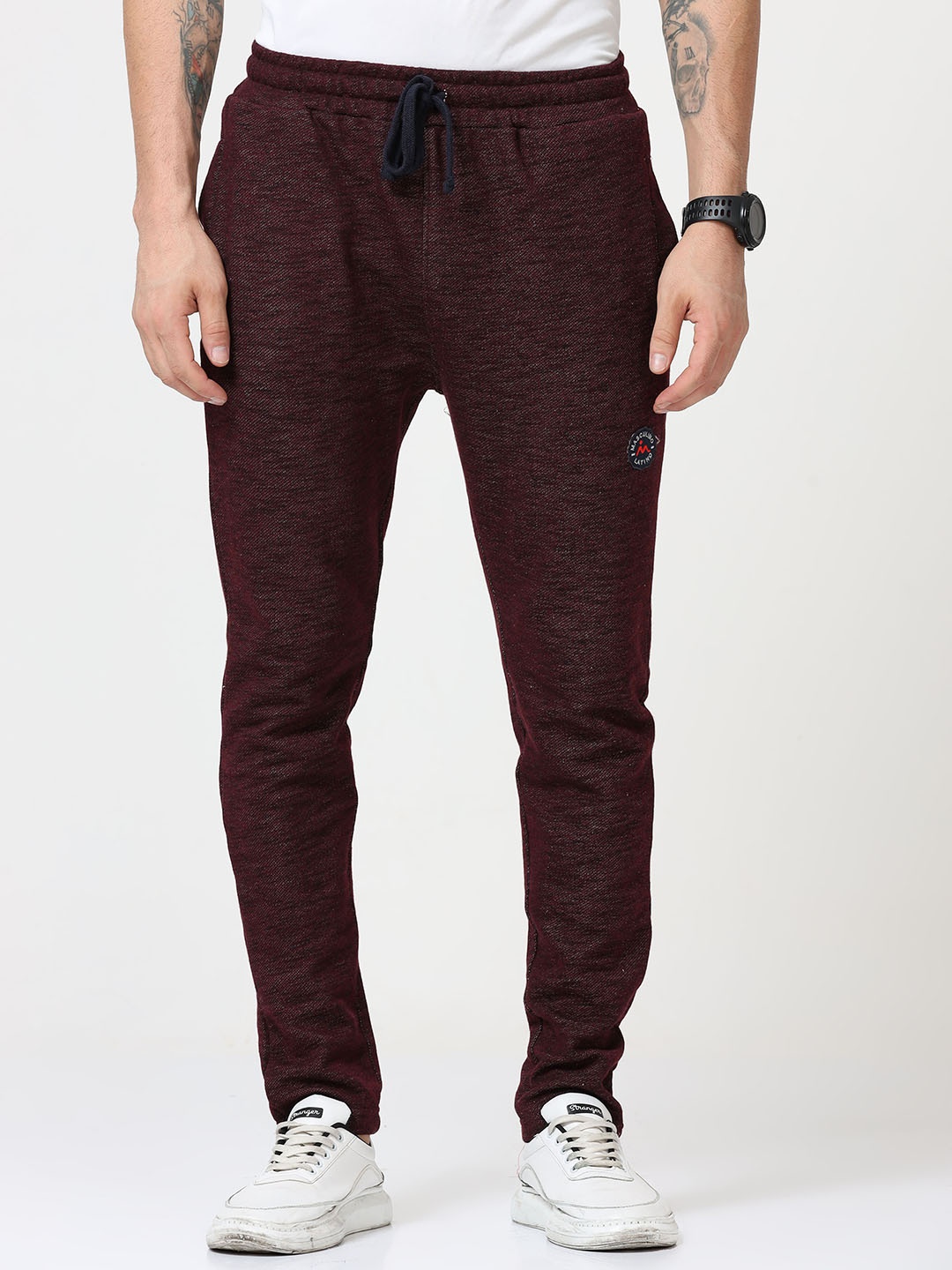 

Masculino Latino Plus Size Men Solid Cotton Track Pants, Maroon