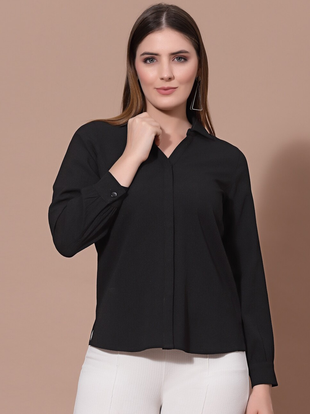 

Strong And Brave Women Odour Free Formal Shirt, Black