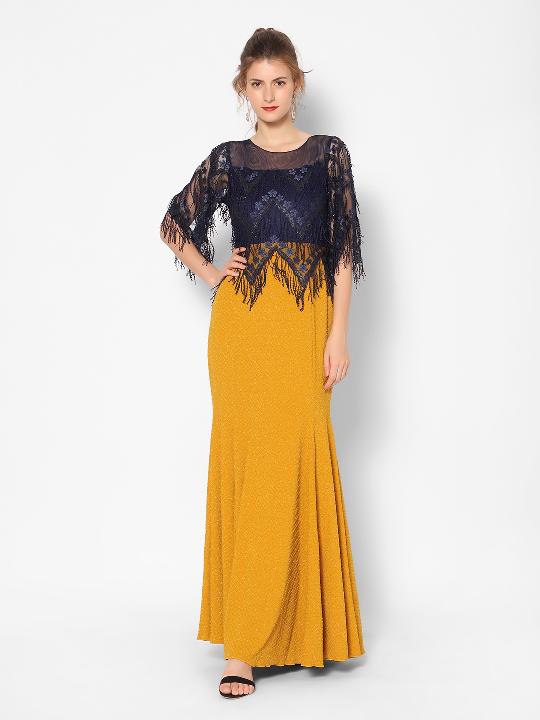 

Kiya Women Embellished Ethnic Dress, Navy blue