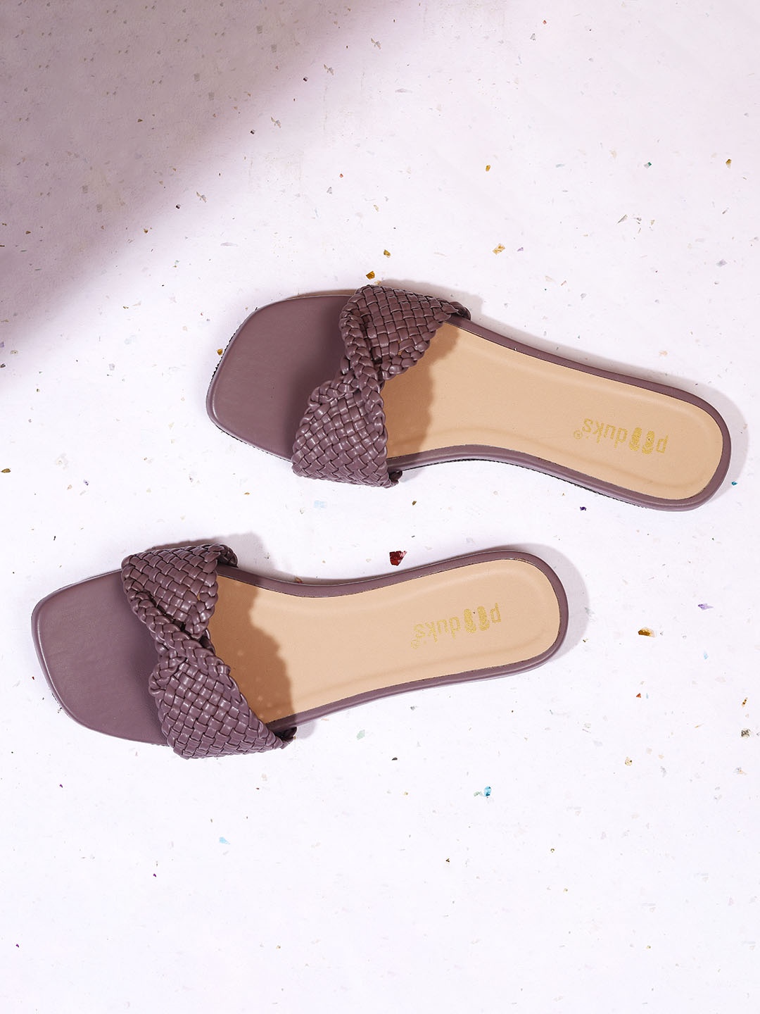 

Paaduks Women Open Toe Comfort Cusehioned Flats With Bows, Lavender