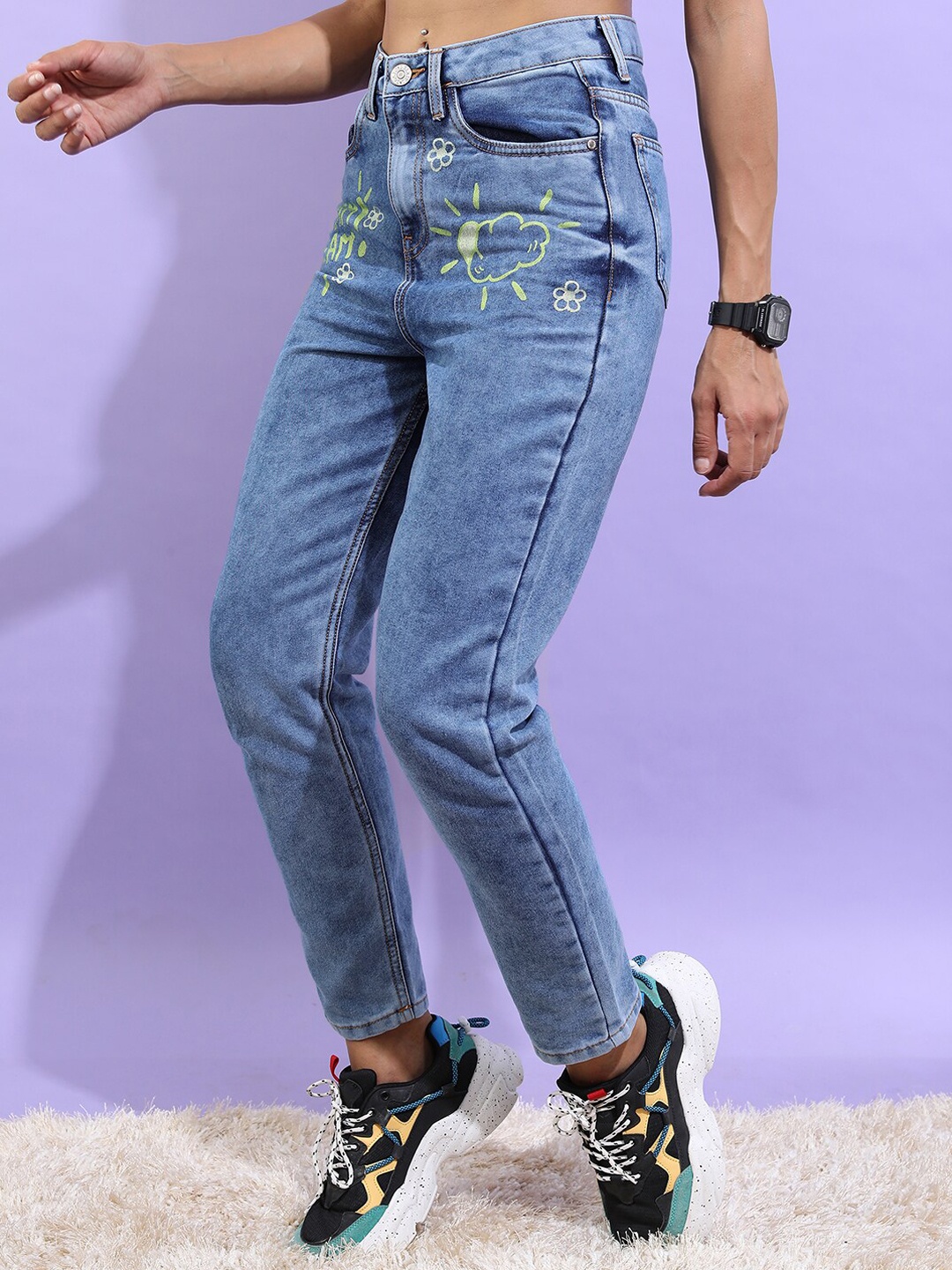 

Tokyo Talkies Women Slim Fit Heavy Fade Jeans, Blue