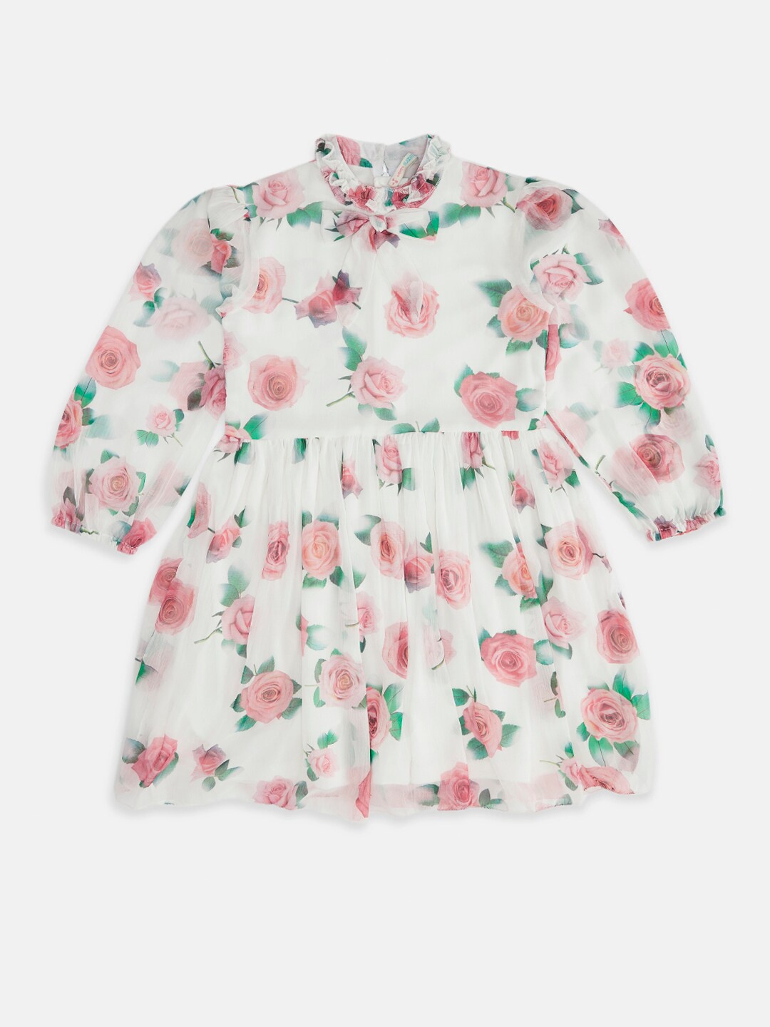 

Pantaloons Junior Girls Cotton Floral Dress, Off white