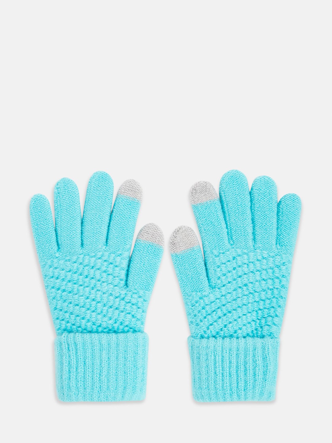 

Pantaloons Junior Girls Self Design Winter Woollen Gloves, Turquoise blue