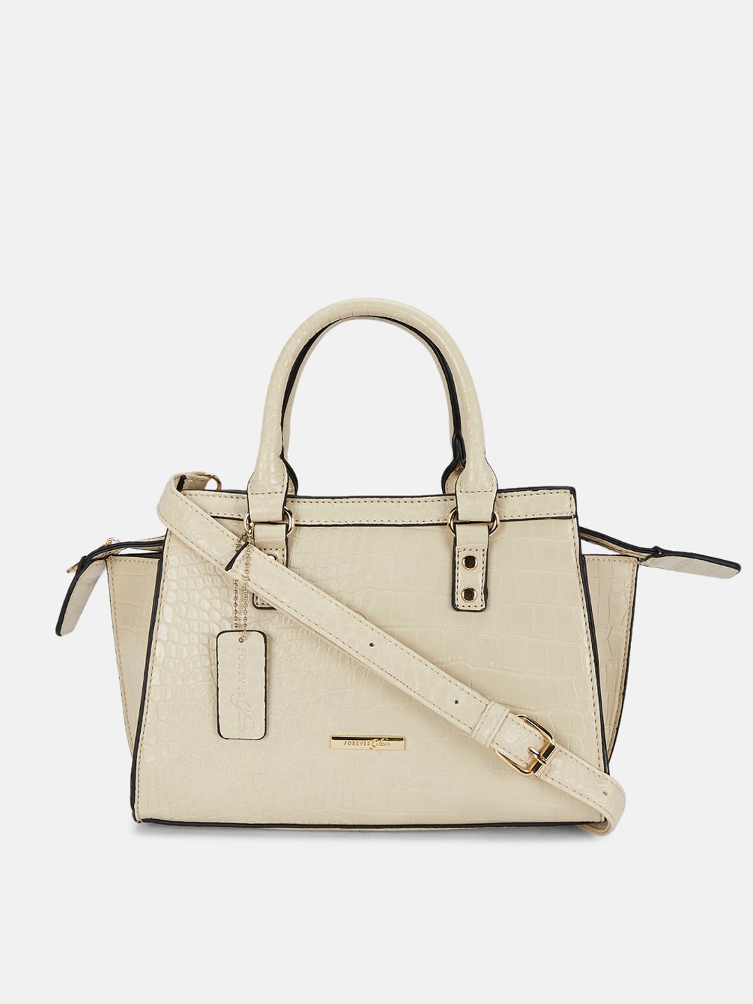 

Forever Glam by Pantaloons Textured PU Swagger Handheld Bag, Beige
