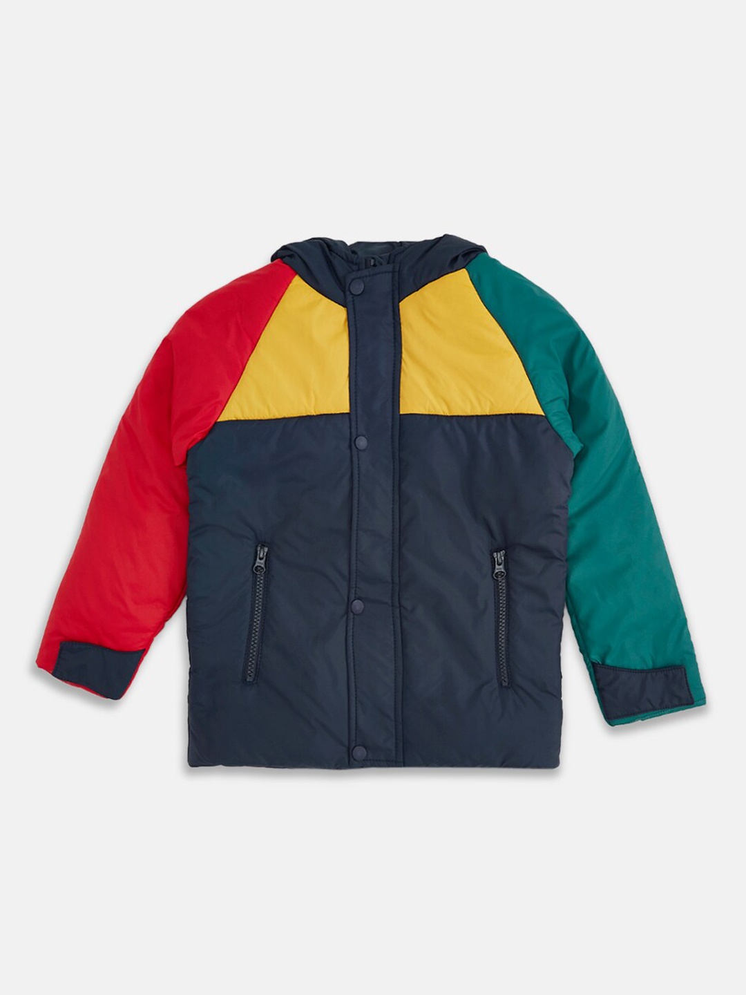 

Pantaloons Junior Boys Colourblocked Padded Jacket, Blue