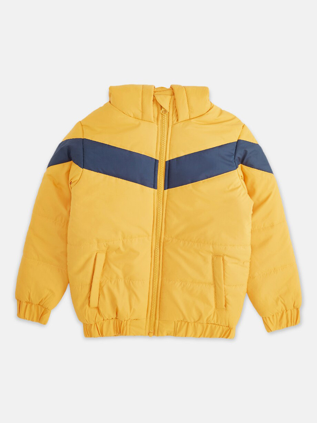 

Pantaloons Junior Boys Colourblocked Open Front Jacket, Yellow