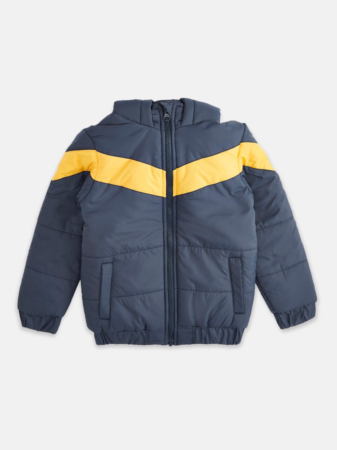 

Pantaloons Junior Boys Colourblocked Bomber Jacket, Navy blue