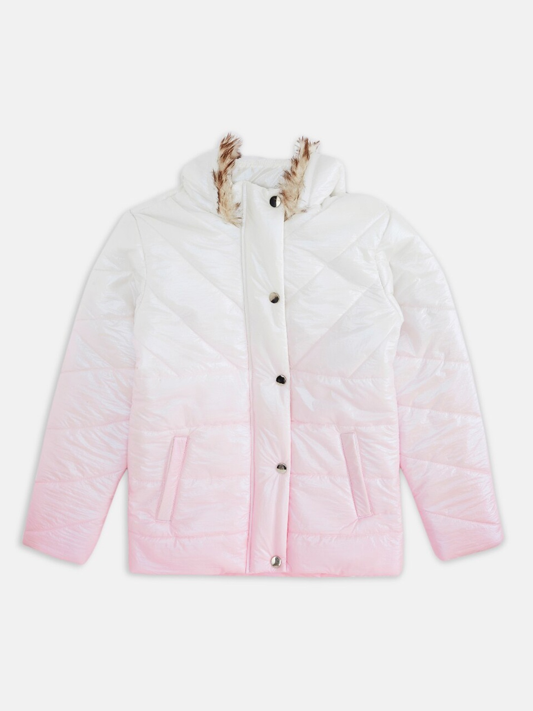 

Pantaloons Junior Girls Colourblocked Padded Jacket, Pink