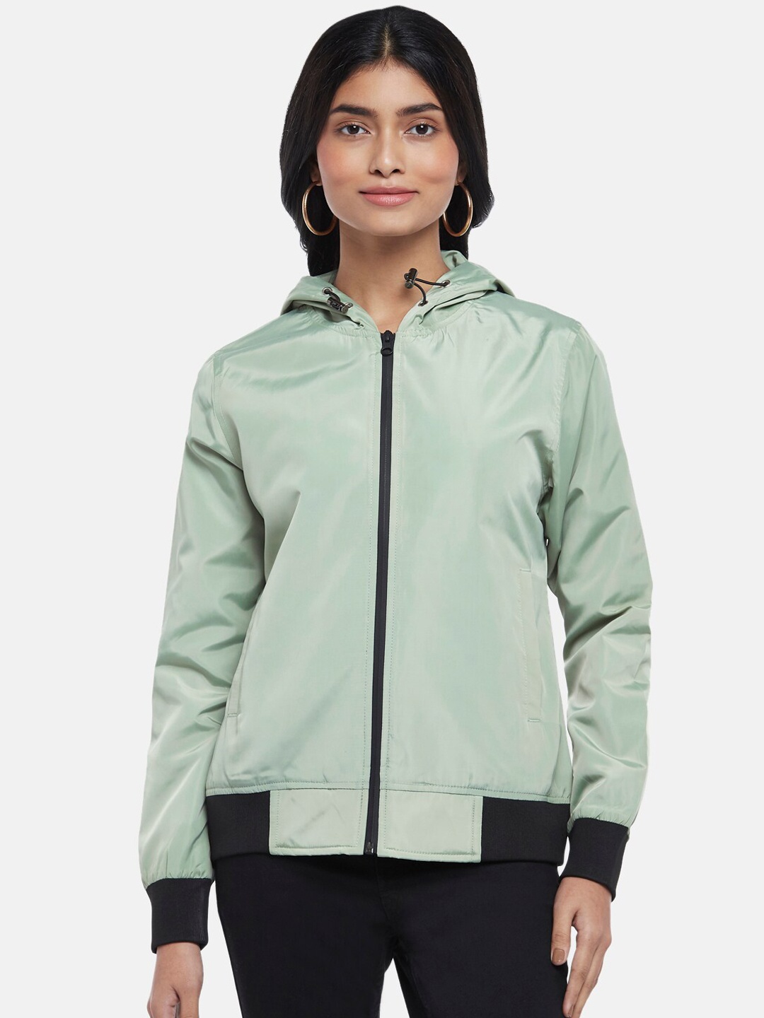 

People Women Bomber Jacket, Green