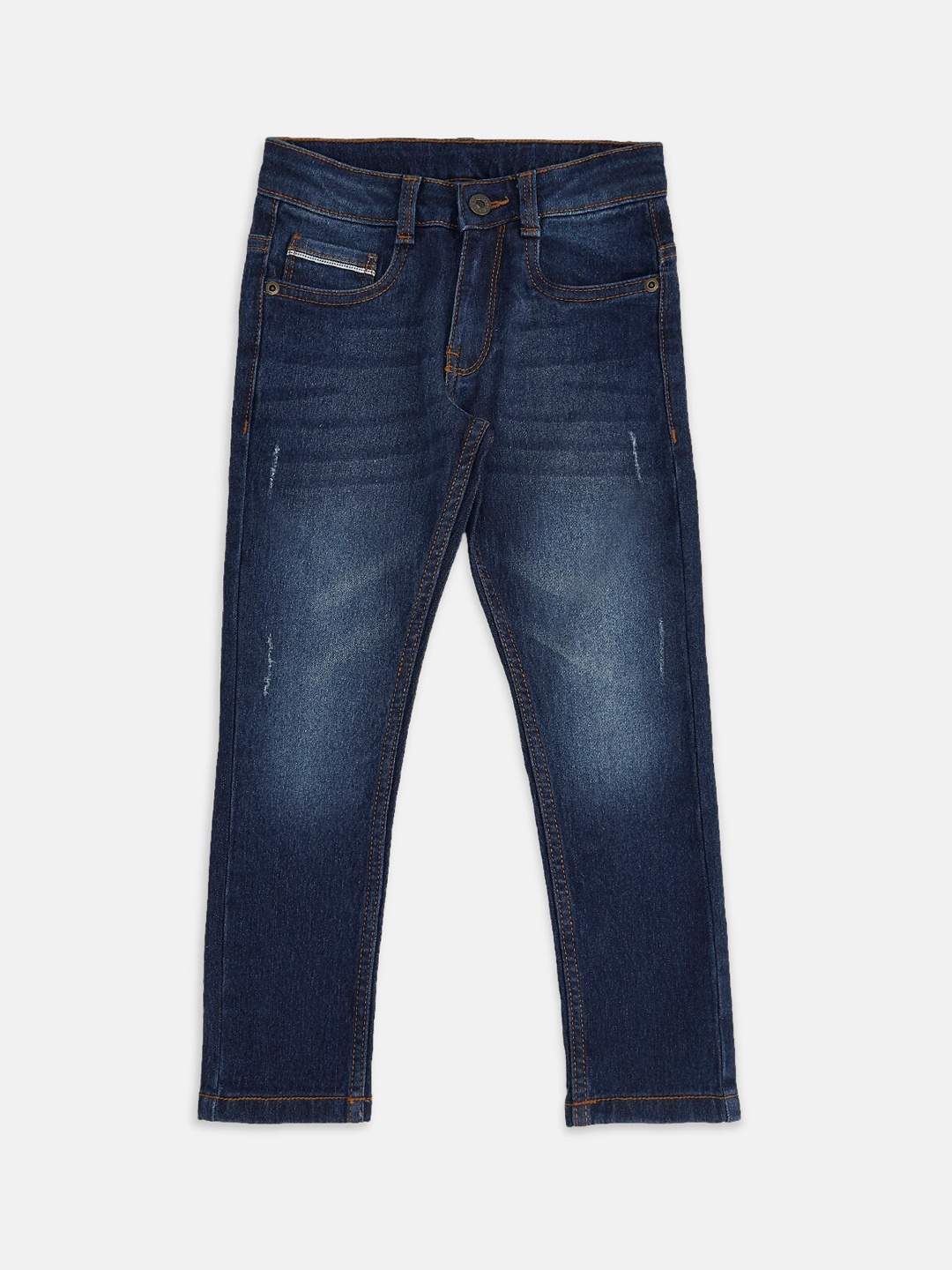 

Pantaloons Junior Boys Tapered Fit Light Fade Jeans, Navy blue