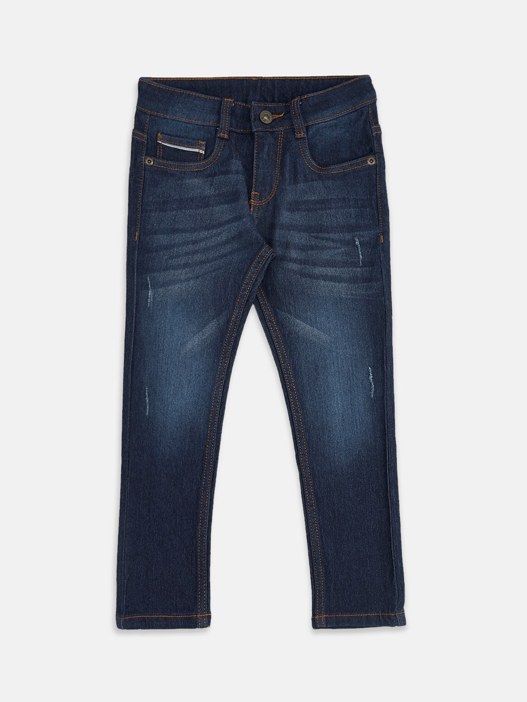 

Pantaloons Junior Boys Tapered Fit Light Fade Jeans, Navy blue