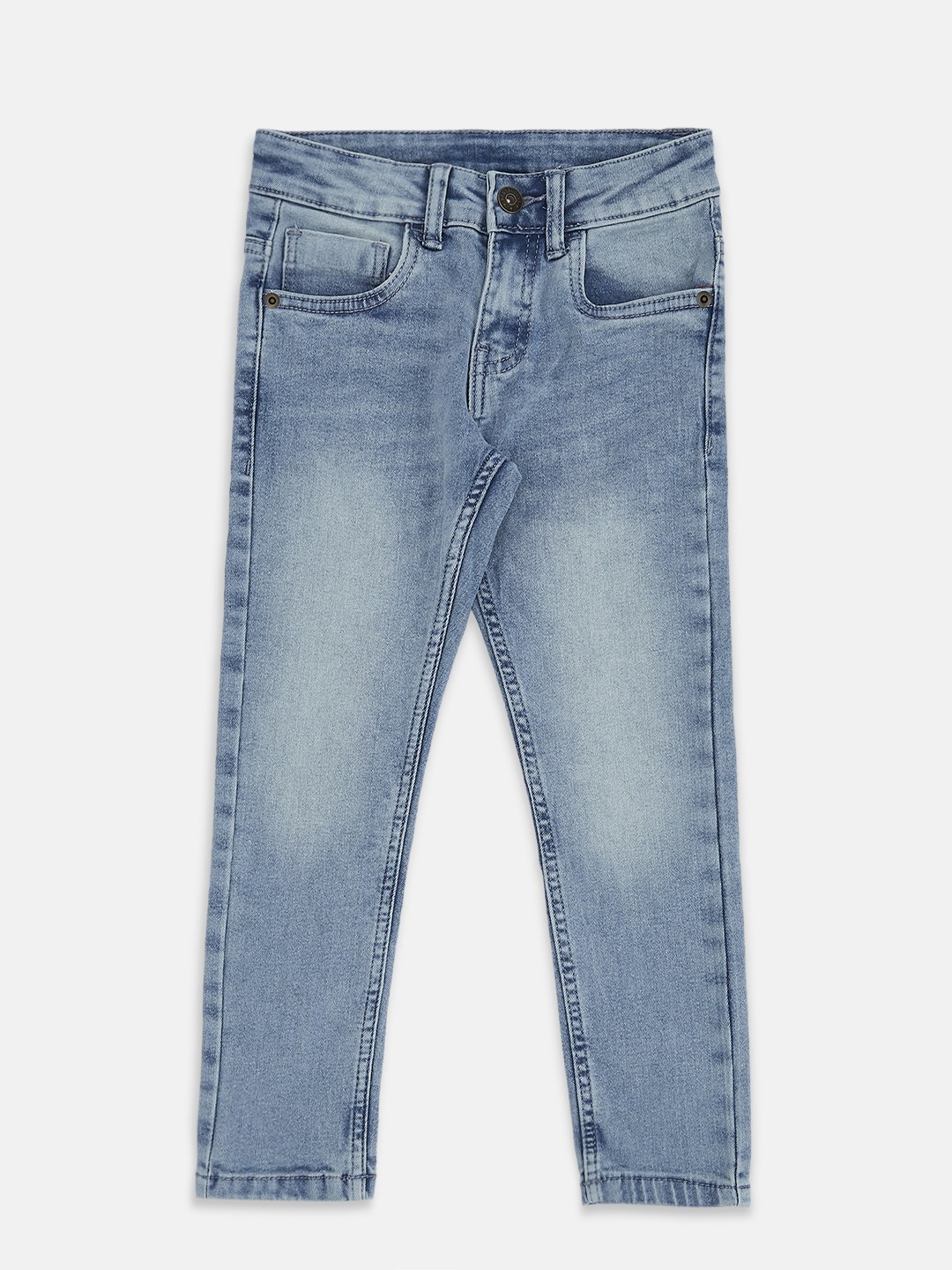 

Pantaloons Junior Boys Tapered Fit Heavy Fade Jeans, Blue