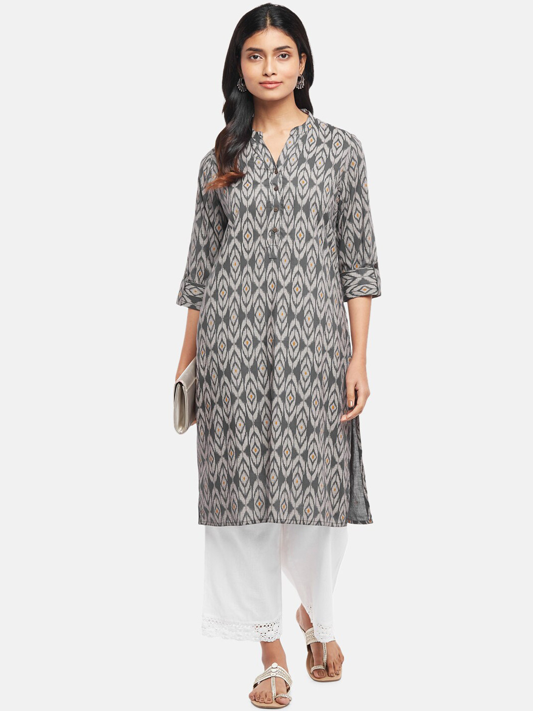 

RANGMANCH BY PANTALOONS Women Black Ethnic Motifs Kurta