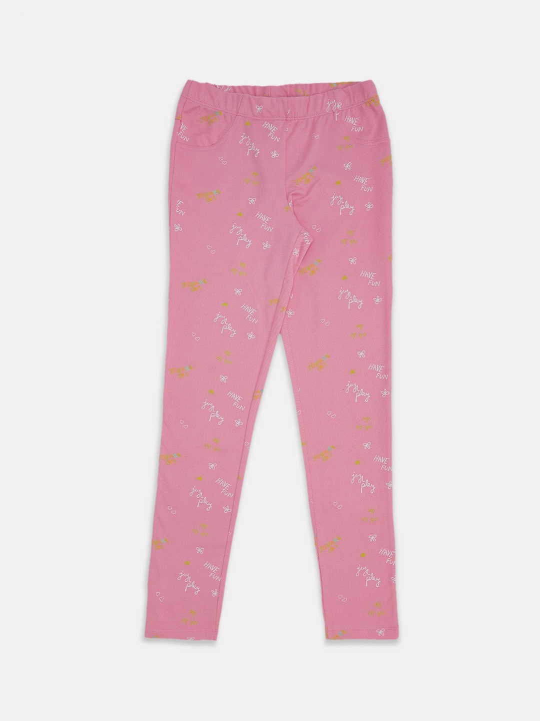 

Pantaloons Junior Girls Printed Ankle-Length Leggings, Pink