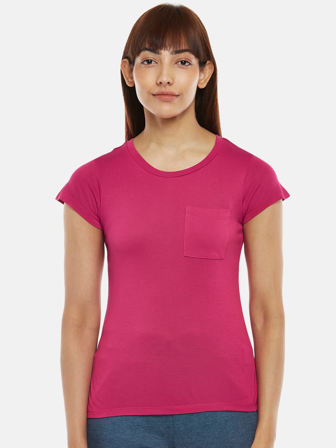 

Dreamz by Pantaloons Women Pink Solid Lounge T-shirt