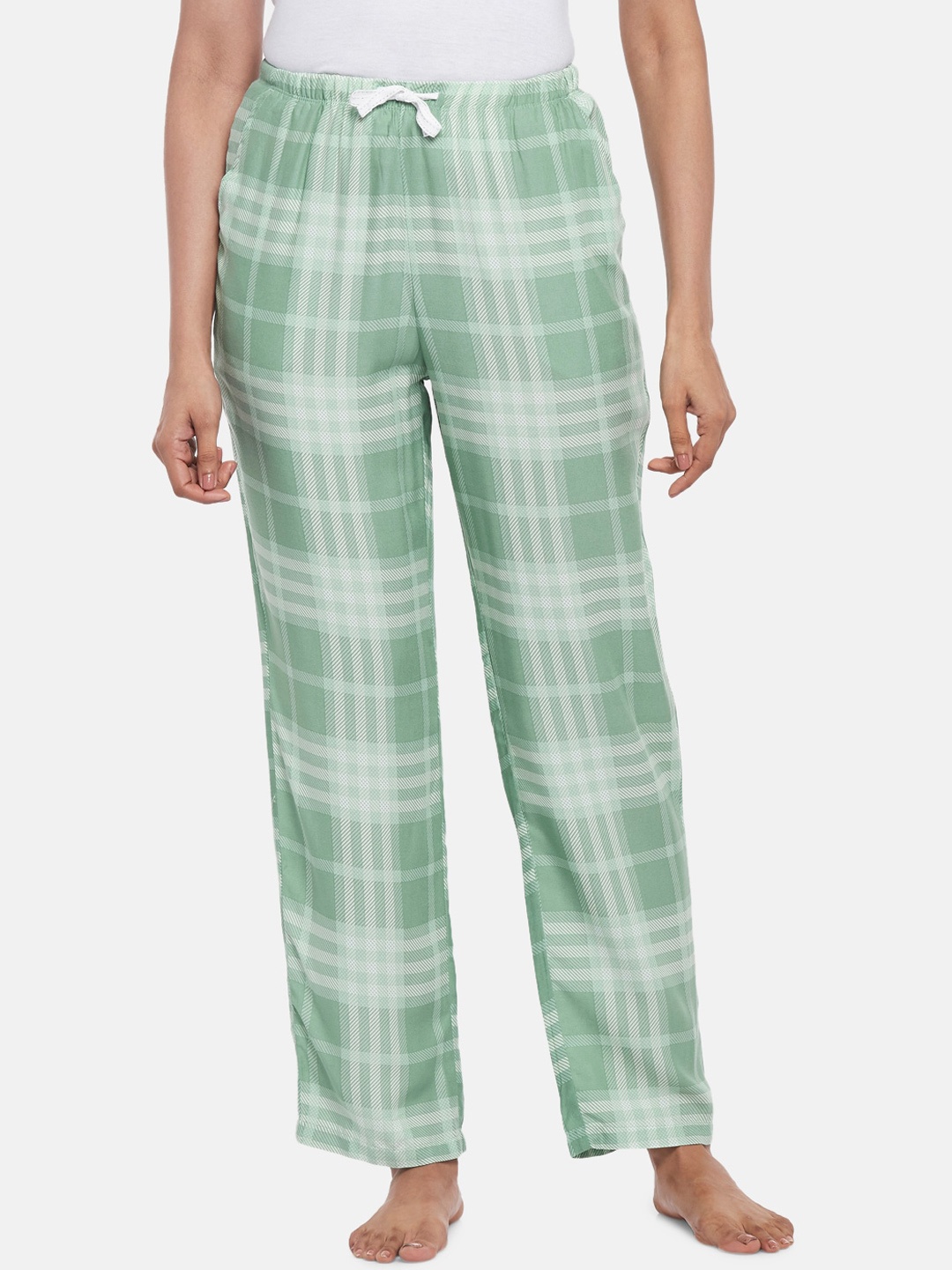 

Dreamz by Pantaloons Women Checked Lounge Pants, Green