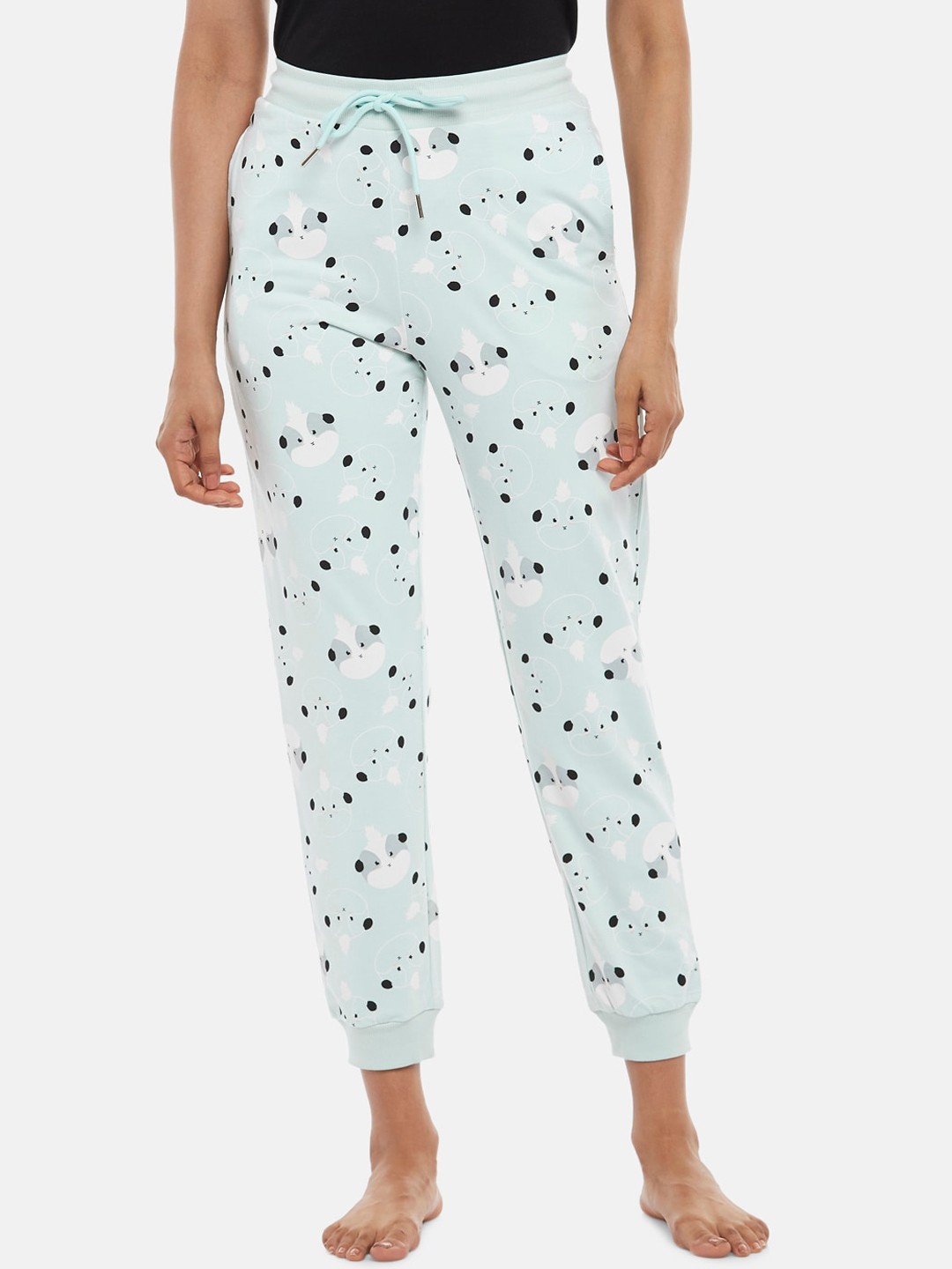 

Dreamz by Pantaloons Women Printed Elasticated Joggers Lounge Pants, Blue