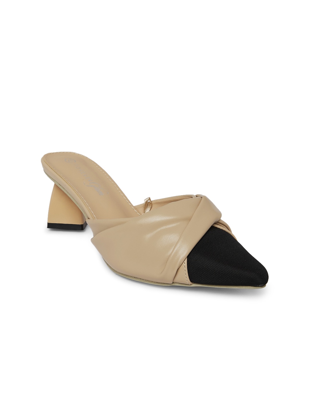 

Forever Glam by Pantaloons Colourblocked Block Pumps, Beige