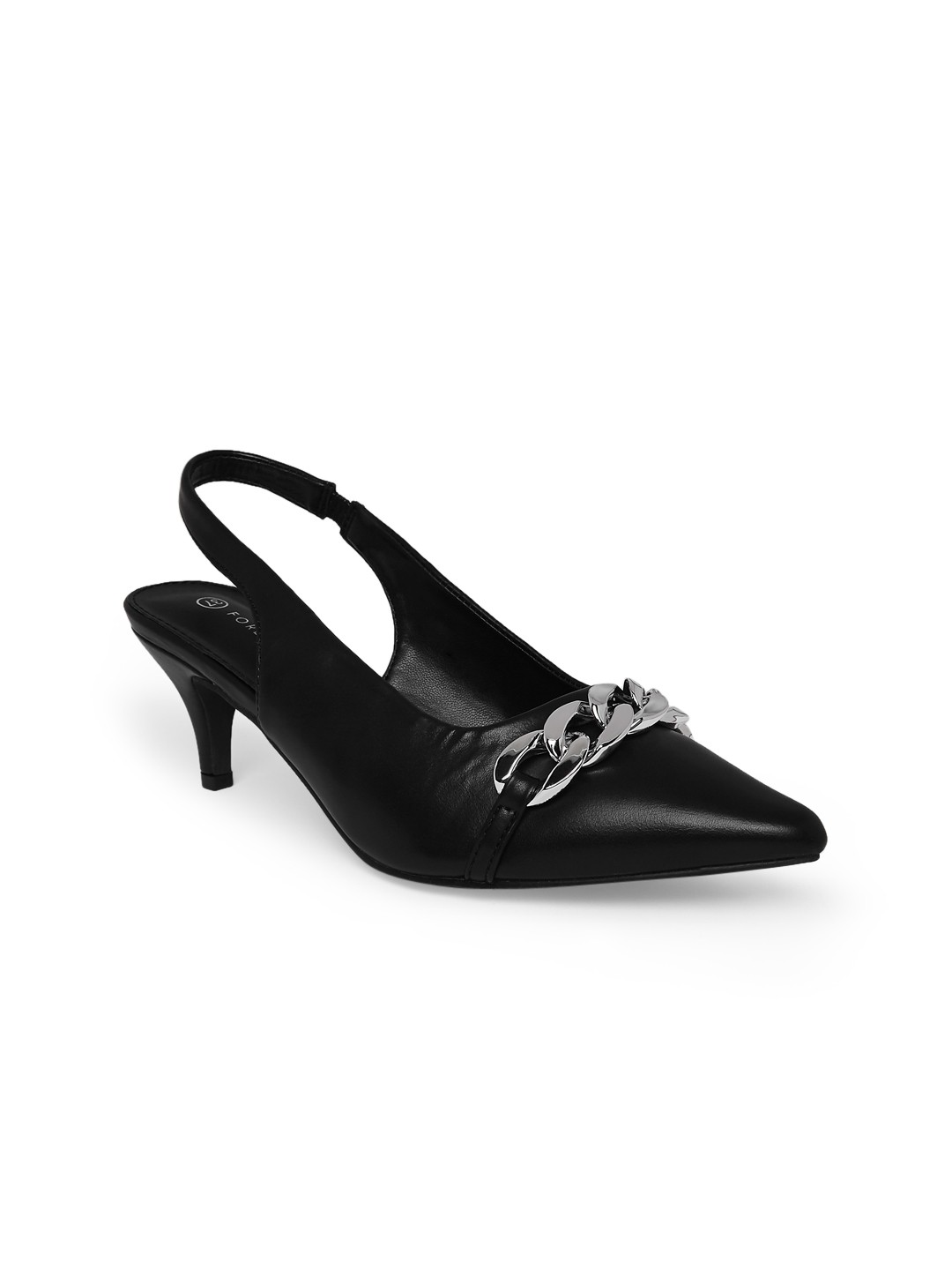 

Forever Glam by Pantaloons Embellished Kitten Pumps Heels, Black