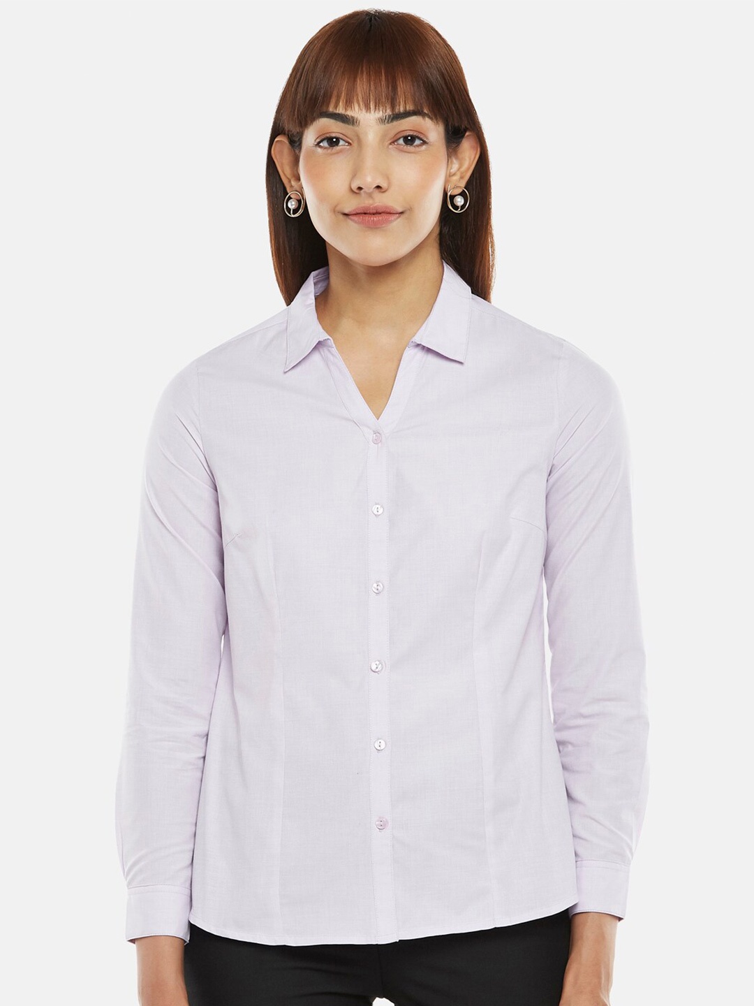 

Annabelle by Pantaloons Women Regular Fit Formal Shirt, Lavender